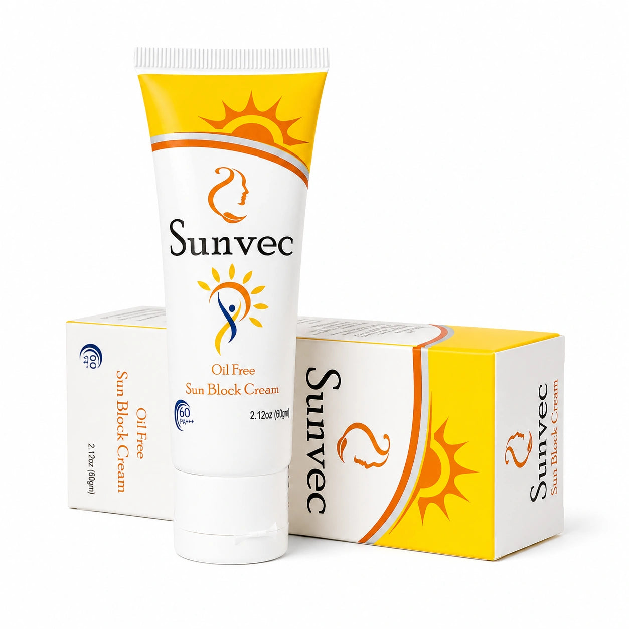 Sunvec SPF-60 Sun Block Cream | Moisturizing, Non-Sticky & Refreshing Sunscreen Lotion