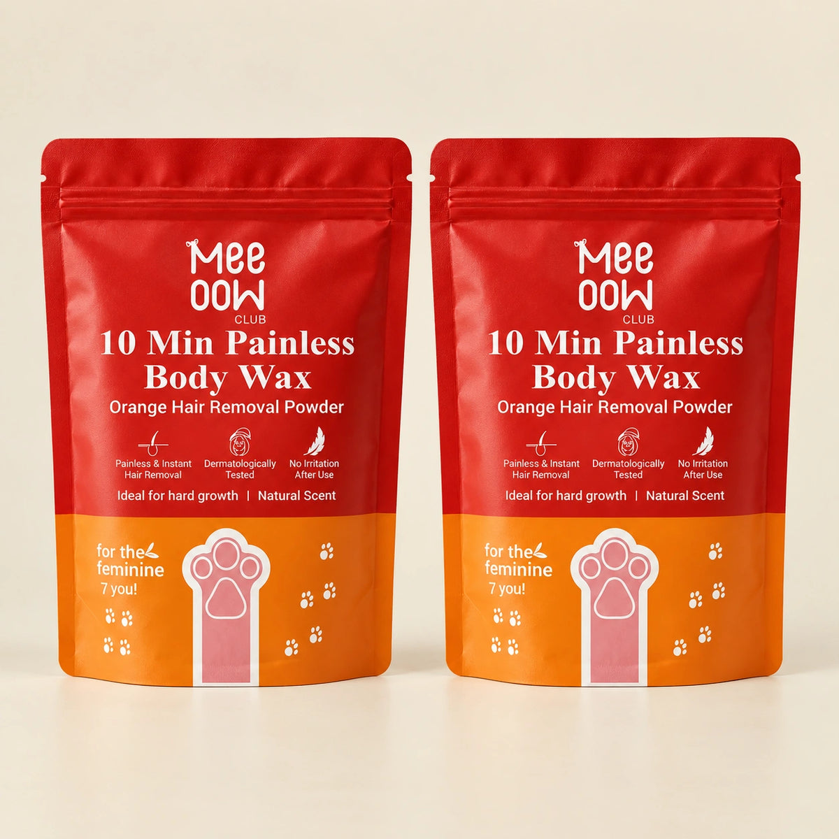 10 Min Painless Body Wax – Orange Hair Removal Powder for Women