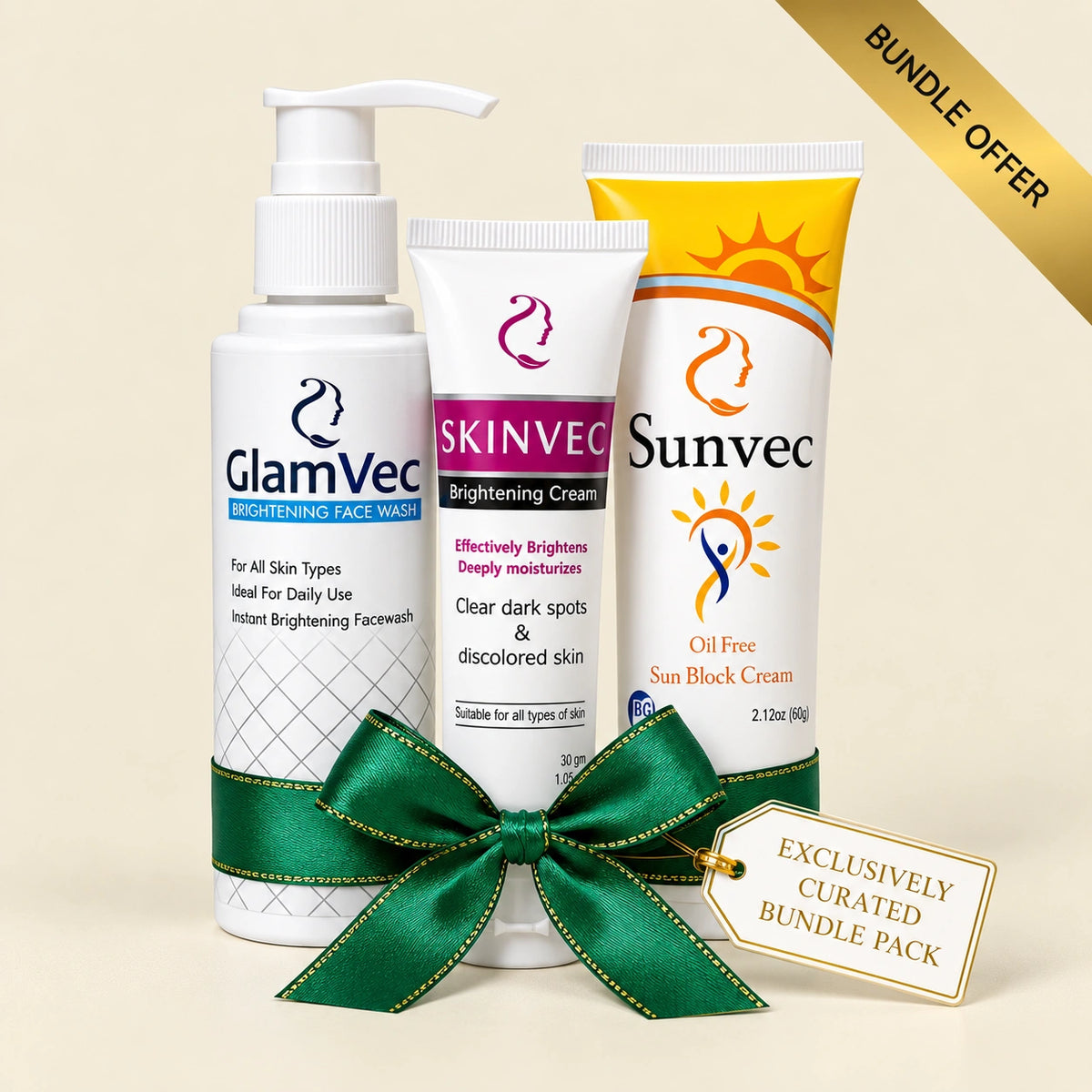 Daily Skin Care Bundle (Cream + Face Wash + Sunblock)