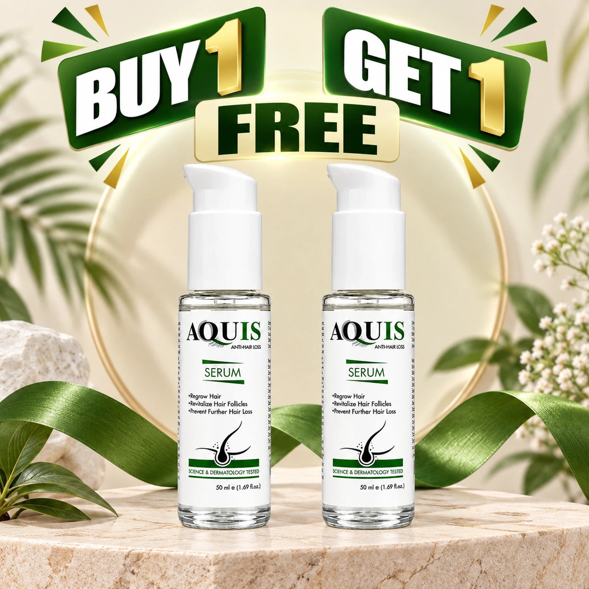 Aquis Anti-Hair Loss Serum 50ml for hair regrowth support and revitalizing hair follicles