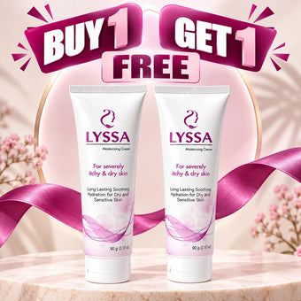Lyssa Moisturizing Cream 90g for severely dry, itchy and sensitive skin with long-lasting soothing hydration