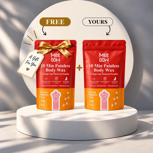 Mee Ooln Club 10 Min Painless Body Wax Orange Hair Removal Powder | Buy 1 Get 1 Free