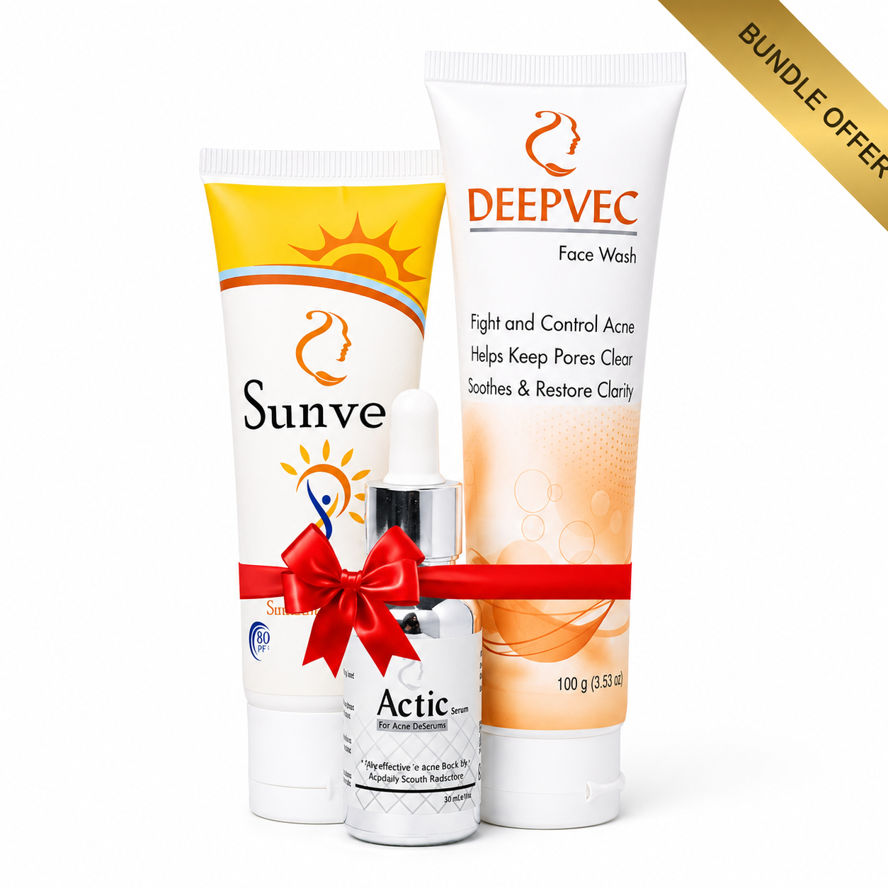 Anti-Acne Bundle – Sunblock + Face Wash + Serum (3in1 set)